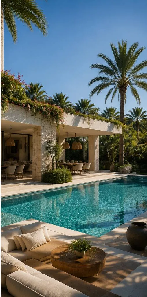 Piscine à débordement villa